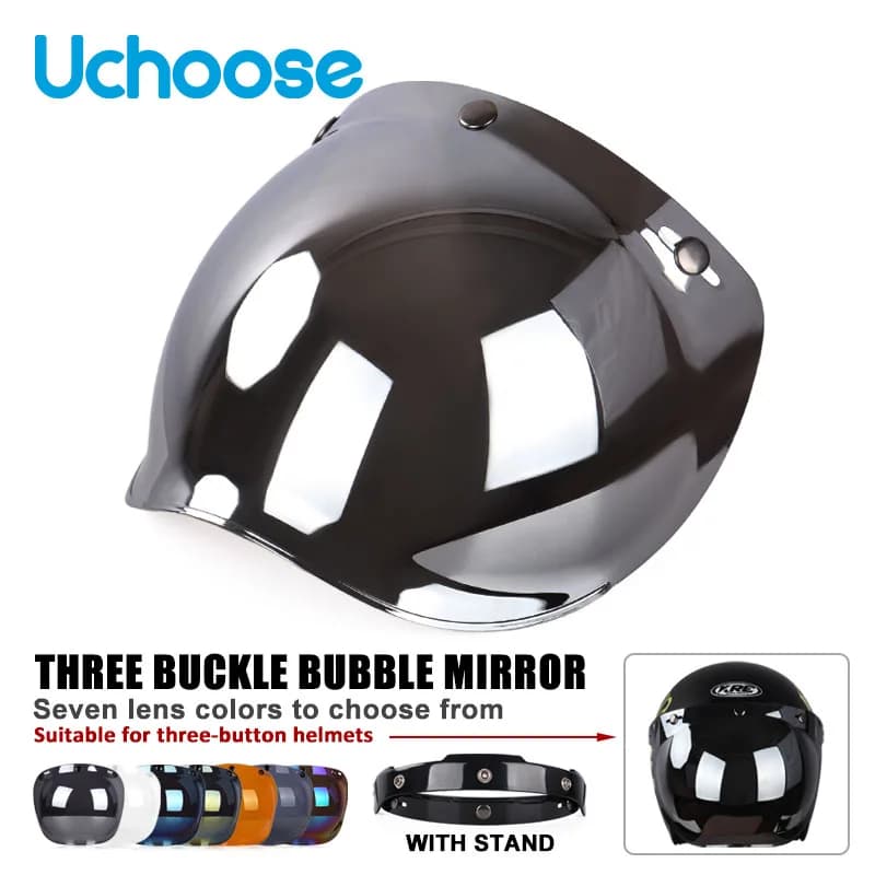 Visiera universale per casco aperto 3/4 Bubble Flip Up Moto Parabrezza Capacete Lente Accessori per casco vintage