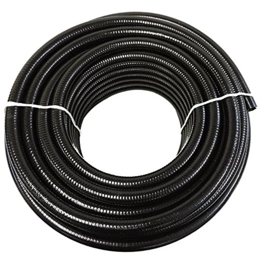 2 tubi flessibili in PVC nero da 50 piedi per irrigazione laghetti Koi e giardini acquatici