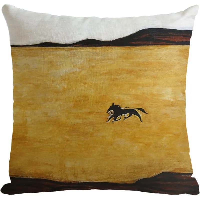 Retro nostalgic style sofa cushion cover, cotton-linen material, double-sided hand-painted oil painting backrest cover