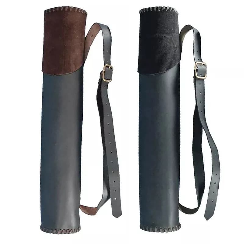 Medieval Vintage Leather Archery Quiver Arrow Holder Bow Shooting Hunting Steampunk Shoulder Belt Quiver For Cosplay Accessories