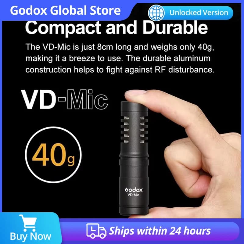 Godox VD-Mic Shotgun Video Microphone Universal Recording Microphone Mic for DSLR Camera iPhone Android Smartphones Mac Tablet