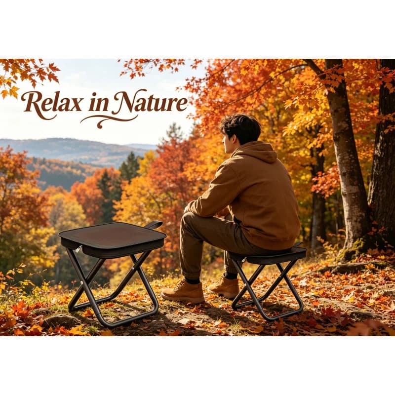 Portable Folding Stool Lightweight Camping Chair Foldable Seat for Fishing Hiking Travel Outdoor & Indoor Use