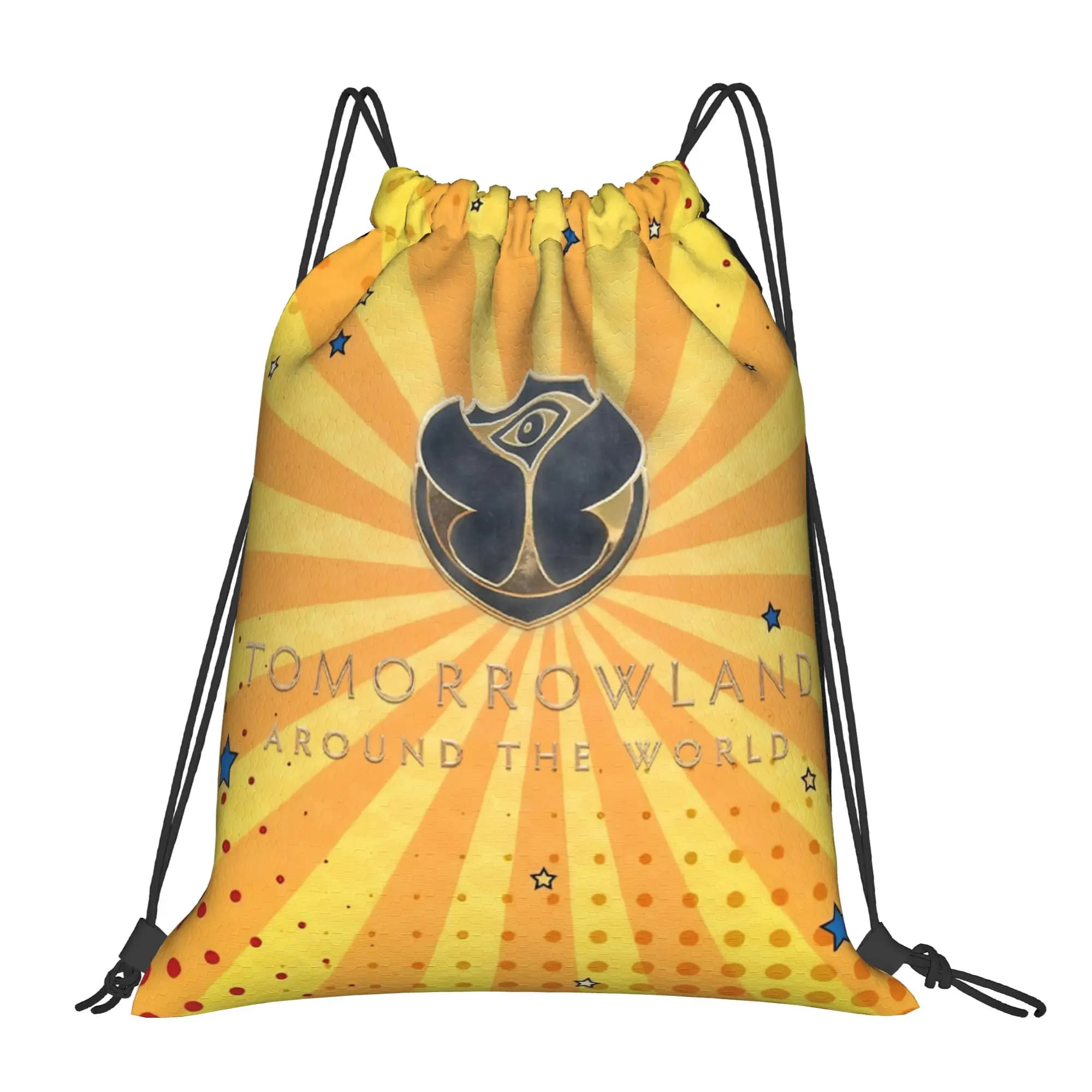 Tomorrowlands Festival Music Drawstring Bags Sports Backpack Gym Sackpack Water Resistant String Bags for Exercise