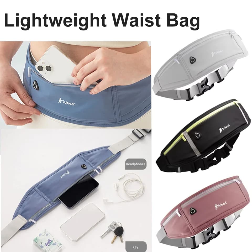 Sports Waist Bag Waterproof Waist Belt Invisible Running Belt Wallet Adjustable Waist Belt Portable Phone Door Gym