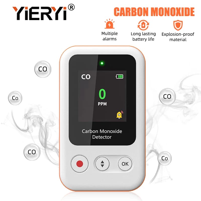 Rilevatore di CO portatile GZ-CO10 Allarme monossido di carbonio Sensore ricaricabile USB per monitor di sicurezza da campeggio per auto domestiche