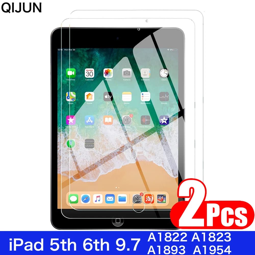 Per iPad 9.7 2017 5th Gen A1822 A1823 9.7 "Proteggi schermo in vetro temperato 9.7 2018 6th Gen A1893 A1954 Pellicola protettiva per tablet