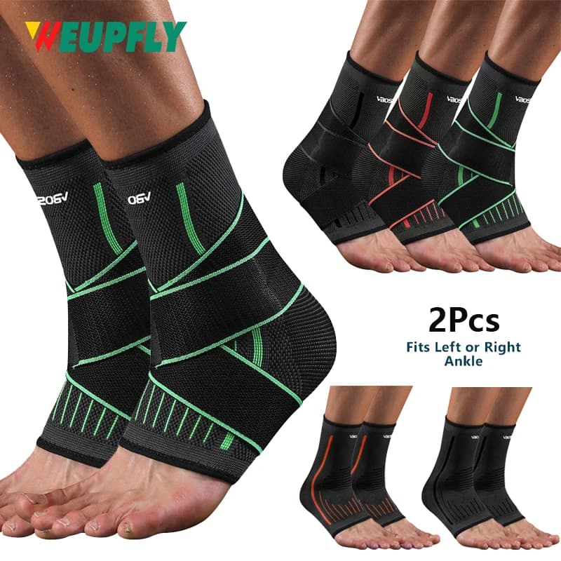 2 Pezzi Fascia Compressiva per Caviglia, Supporto per Arco Plantare e Stabilizzatore del Piede, Fascia Elastica per Fascite Plantare, Calzino Sportivo