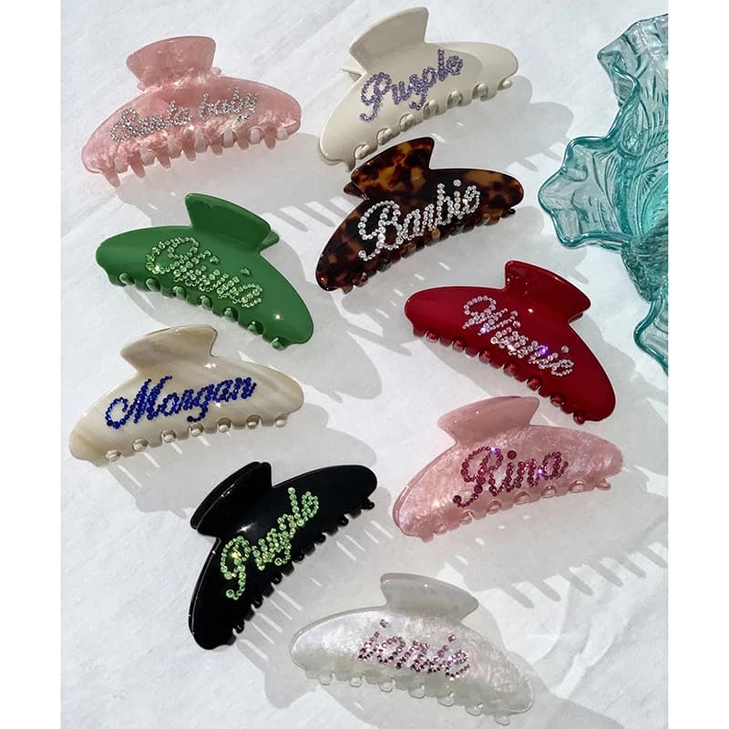 2022 New Design Customized Pure Handmade Diamond Double Face DIY Alphanumeric Name Grabber Background Couple Popular Gifts