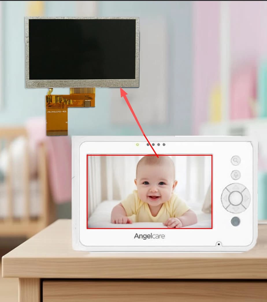 Nuovo display LCD da 4,3 pollici per lo schermo del monitor per bambini Angelcare AC25