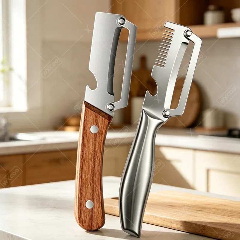 Pelapatate Multifunzione in Acciaio Inossidabile per Cucina, Utensile per Sbucciare Ananas e Zucca, Coltello per Canna da Zucchero