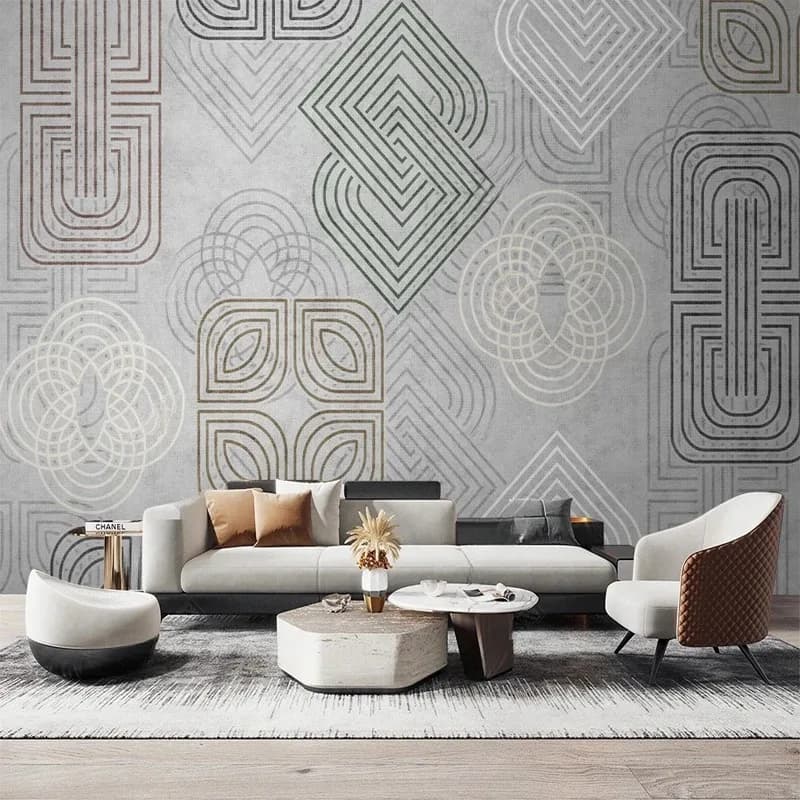 Abstract 3D Parade Card with Geometric Lines, Nordic Wall, Modern Parade Card for Background TV, Bedroom, Living Room