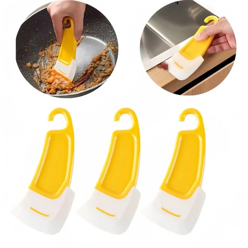 Spatola in Silicone per Pulizia Cucina, Spazzola Morbida per Rimuovere Residui di Cibo e Macchie, Spazzola per Pentole, Padelle, Piatti e Stoviglie, Utensile per Pulizia Domestica