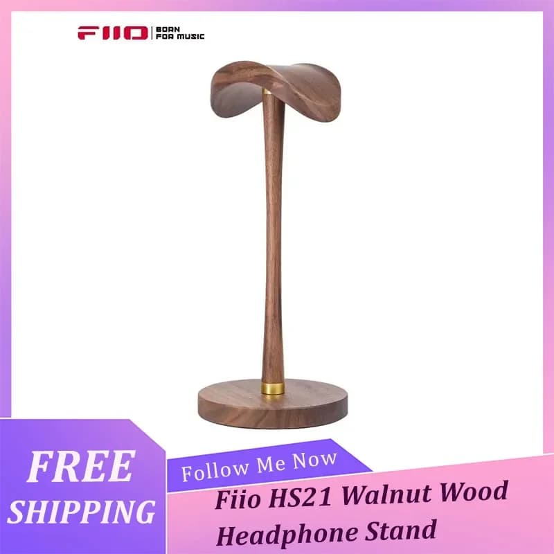 New Fiio HS21 Solid Walnut Wood Headphone Stand For Fiio FT1 FT1 Pro FT7 Various Headphones Simple Installation Custom Stand