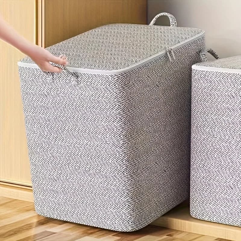 Extra large storage box with lid Modern space saving design Durable for clothes Bed linen Home organization Watcher in movement