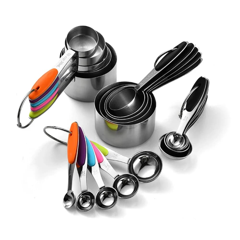 5/10 pezzi misurini e cucchiai in acciaio inossidabile set accessori da cucina per cuocere torte cucinare fare utensili da cucina di misurazione