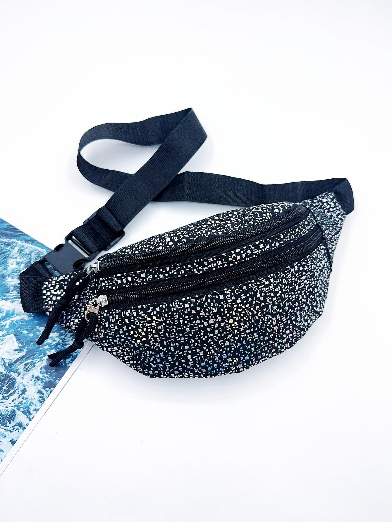 Marsupio da cintura con marsupio olografico scintillante per donna I Marsupi da viaggio a tracolla per donna Marsupio alla moda