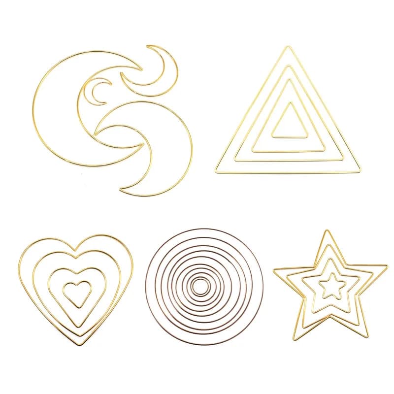 Love Heart /triangle /round /five-pointed star /Moon Metal Craft Hoops Dream Catcher Rings for DIY Dreamcatchers Wreaths Macram