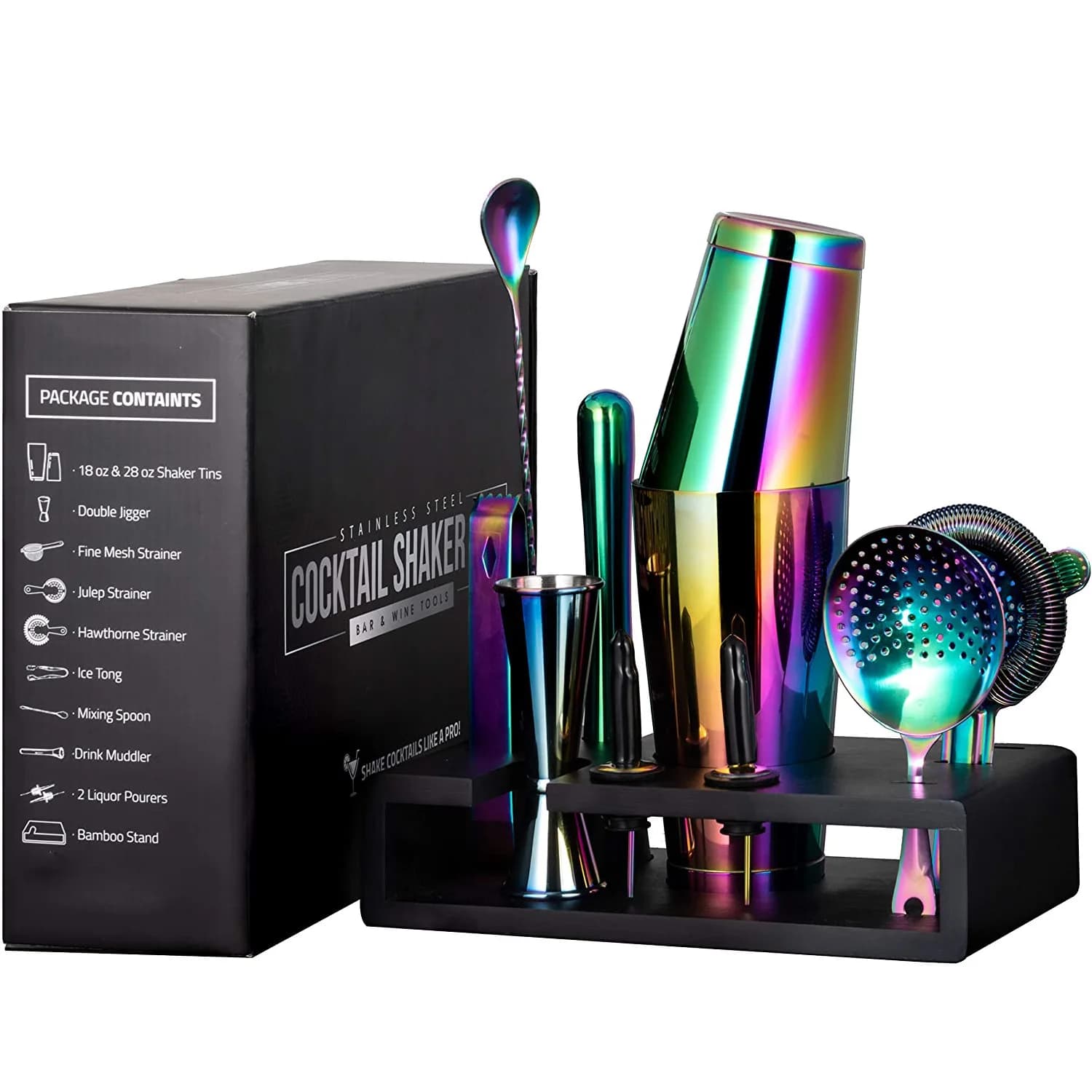 Set di Shaker per Cocktail Boston in Acciaio Inox, 14 Pezzi, Multicolore, Best Seller su Amazon