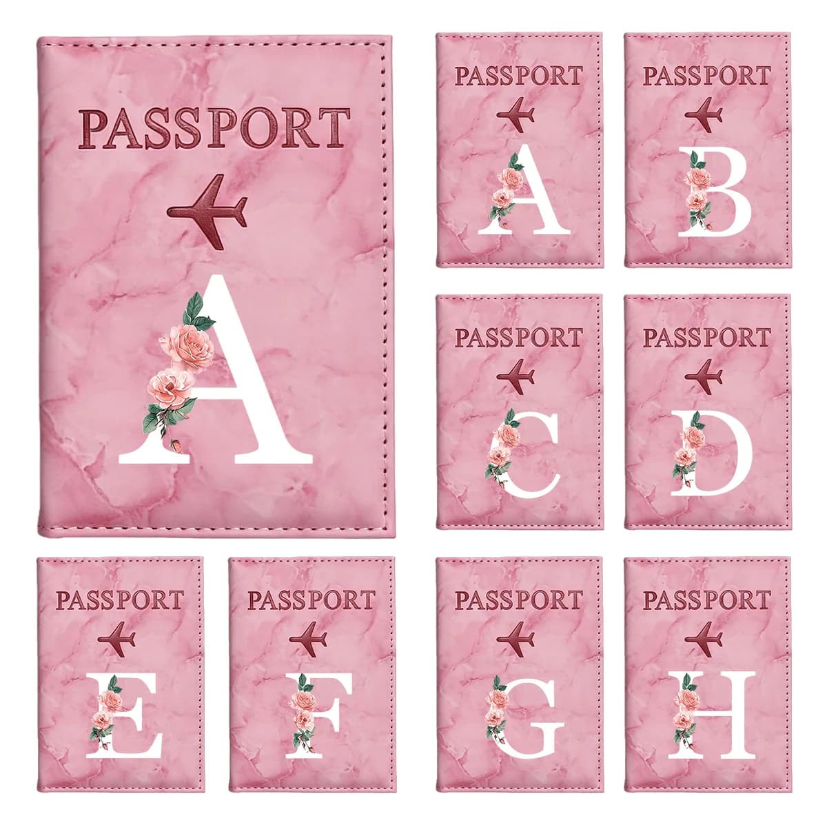 Custom Letter Initial Travel Passport Cover Passport Holder Travel Credit Card Case ID And Document Passport Holder A-Z Letter