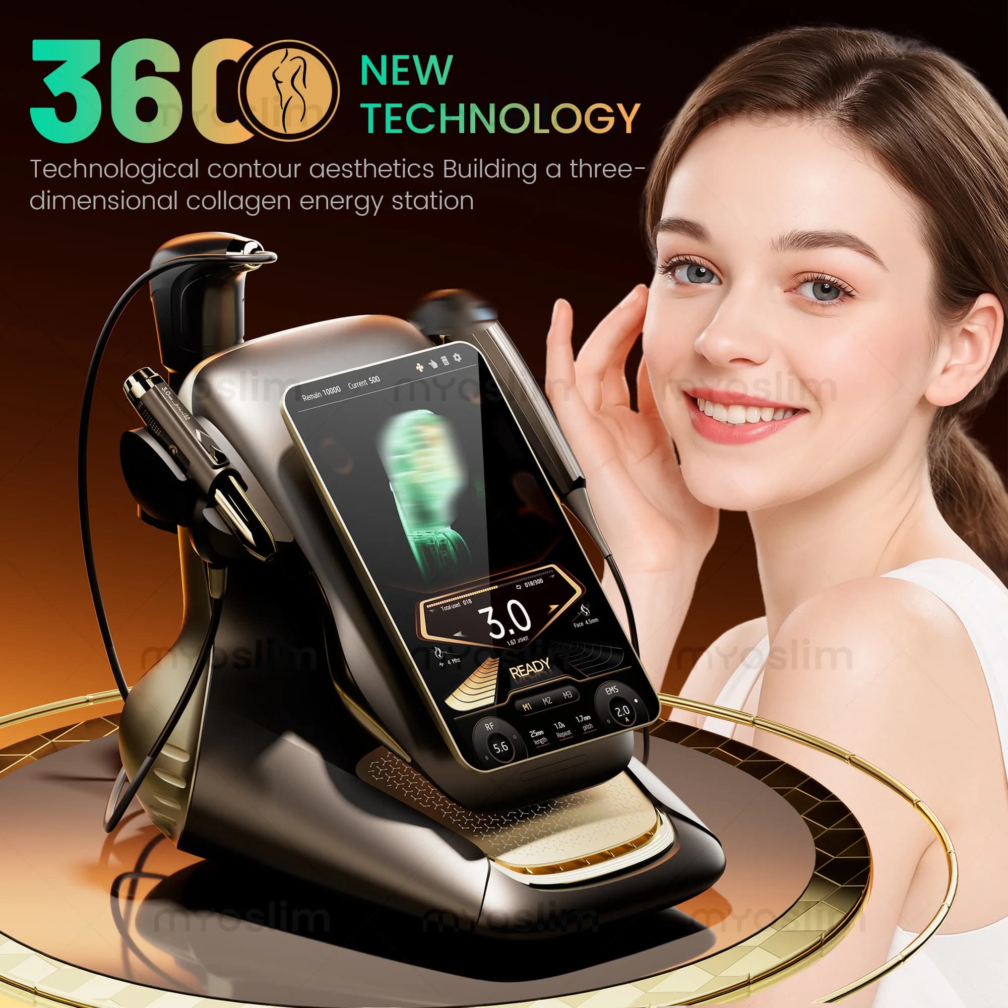 Macchina Portatile 25D 360 Max Rf per Lifting Facciale e Corporeo, Rassodamento della Pelle, Anti-invecchiamento e Ringiovanimento Cutaneo per Salone