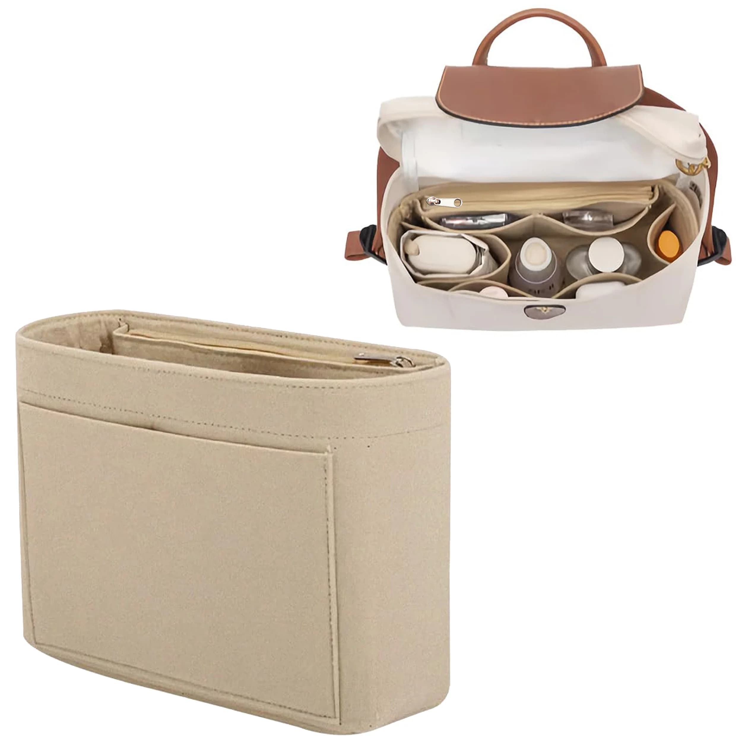 Organizer in Feltro per Borse con Tasche Multiple, Inserto Organizer per Borse e Zaini, Borsa da Viaggio per Cosmetici