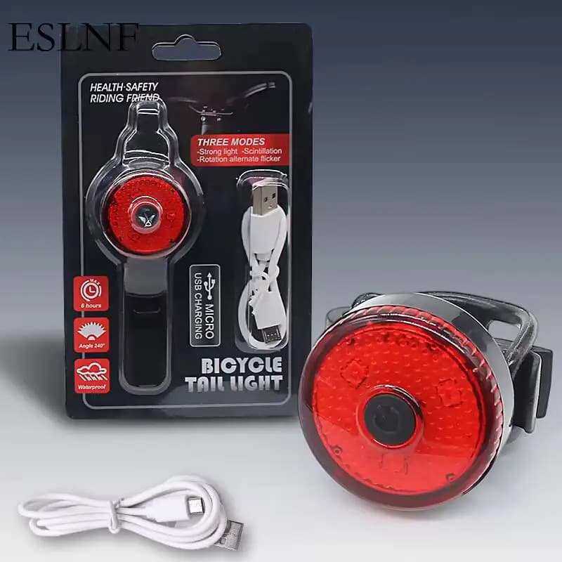 ESLNF Bicycle Tail Lamp Headlight Waterproof LED Warning Mountain Bike Luminous Night Riding Rear Bike Lights Pet Safety Lights