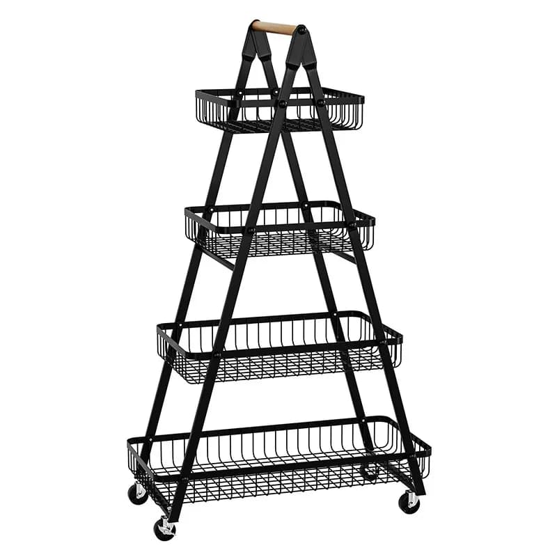 Scaffale per frutta e verdura a 3/4 livelli Cestino artistico in ferro Scaffale per pane multifunzionale per frutta secca Organizzatore cavo da cucina