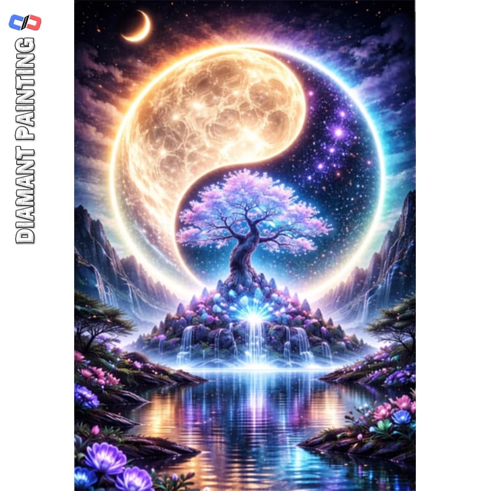 Tai Chi, Stars, Moon Diamond Painting Colorful Artistic Full Diamond Mosaic Landscape Kits Wall Decoration Picture Of Acrylic