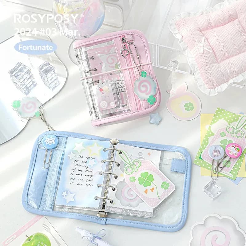 MINKYS M5 Raccoglitore portatile con cerniera Notebook Planner Annuale Agenda giornaliera settimanale Libro Diario Libro Cancelleria scolastica Kawaii