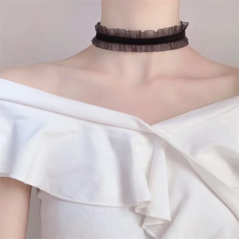 Collana girocollo corta in pizzo Nekclace per donna ragazza colore bianco nero moda collana romantica regalo per gioielli al collo all'ingrosso per feste