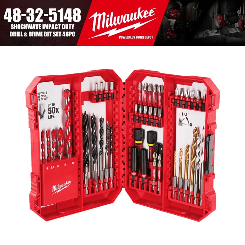 Milwaukee 48-32-5148 SHOCKWAVE Impact Duty Drill & Drive Bit Set 46PC Tool Accessories