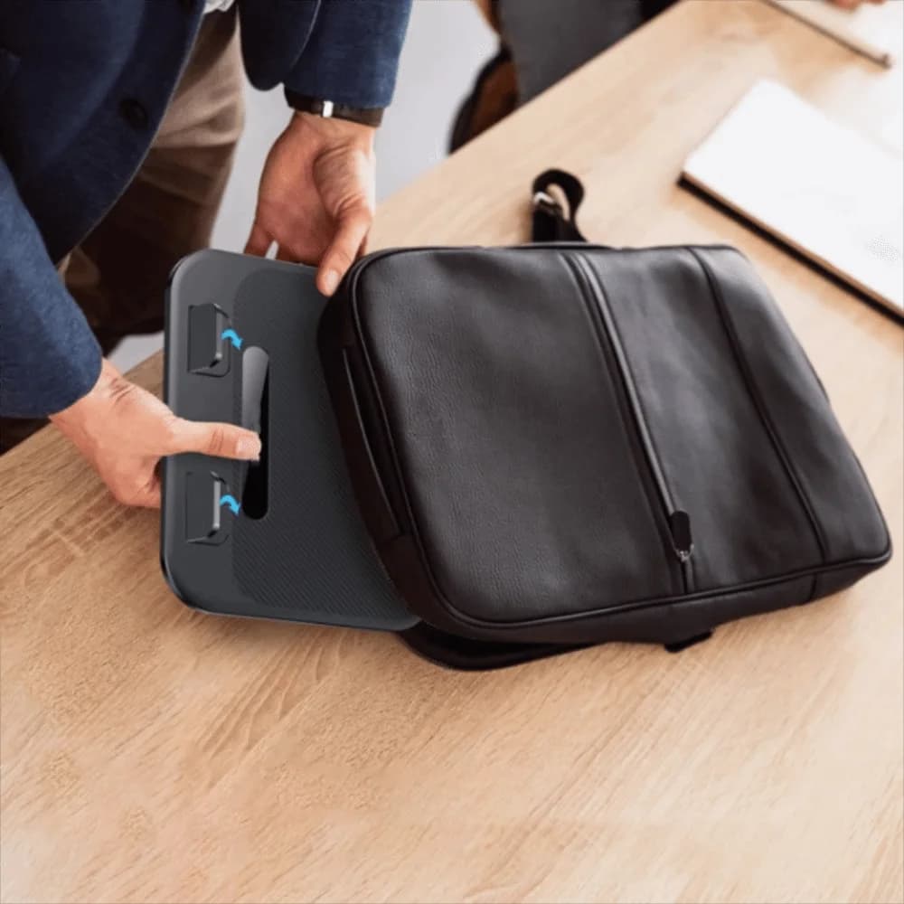 Altezza regolabile 360 ° Supporto per notebook con rotazione Base antiscivolo Supporto per tablet in acciaio al carbonio Stoccaggio pieghevole Salvaspazio