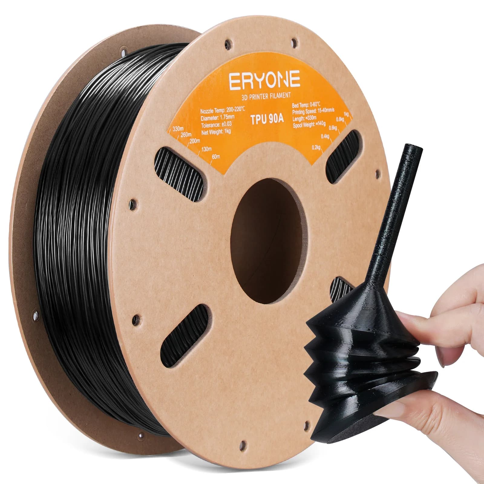 ERYONE 3KG TPU 90A Filamento Premium Stampa 3D, multicolore disponibile, filamento 3kg tpu 90a grande vendita 1,75mm, 1KG/bobina