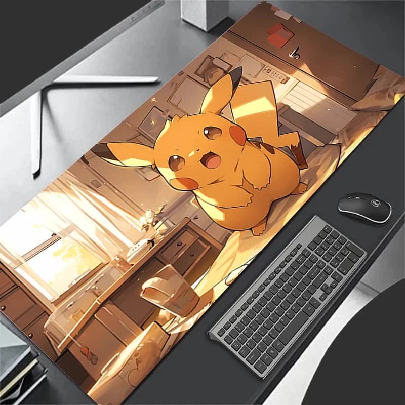 Cartoon PU Leather Office Comodo tappetino per mouse di alto valore Tappetino per mouse da gioco PC Pikachu Gamer Tastiera Pokemon Tappetino per mouse desktop