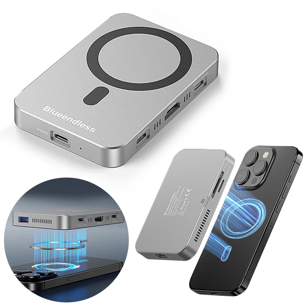 Docking Station SSD Magnetic 10Gbps with Cooling Fan, NVME 2in1 Card Reader, Hub with 4K 60Hz Video