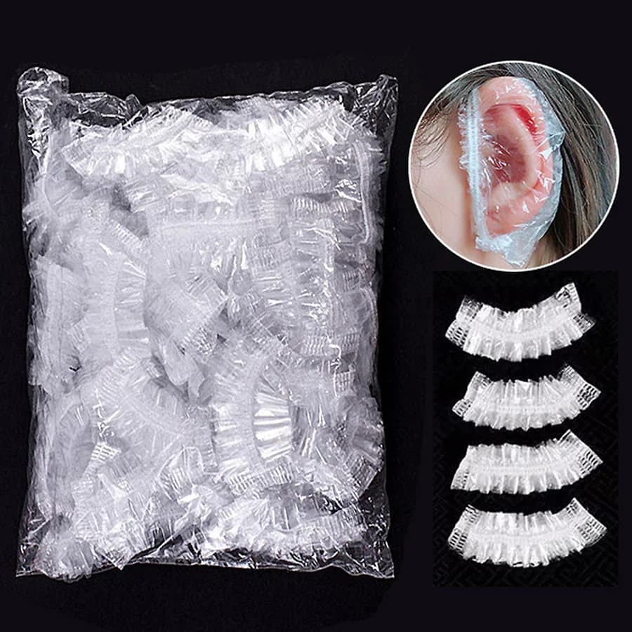 100 Pieces Covers Disposable Waterproof Shower Enclosures, Beauty Salon, Hair Coloring, Protection