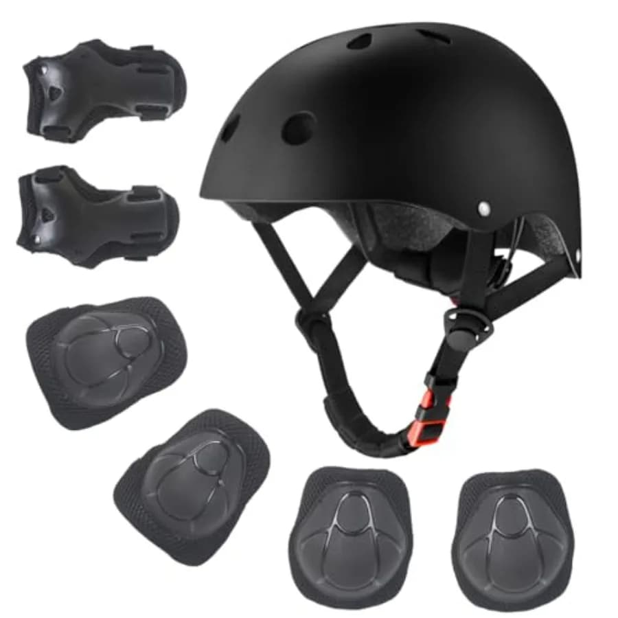 Bicycle Helmet for Children from 2 to 14 Years, Safety Helmet Adjustable with Protective Sets, Skateboard helmets and Monopattino with Protections for Knee and Elbows