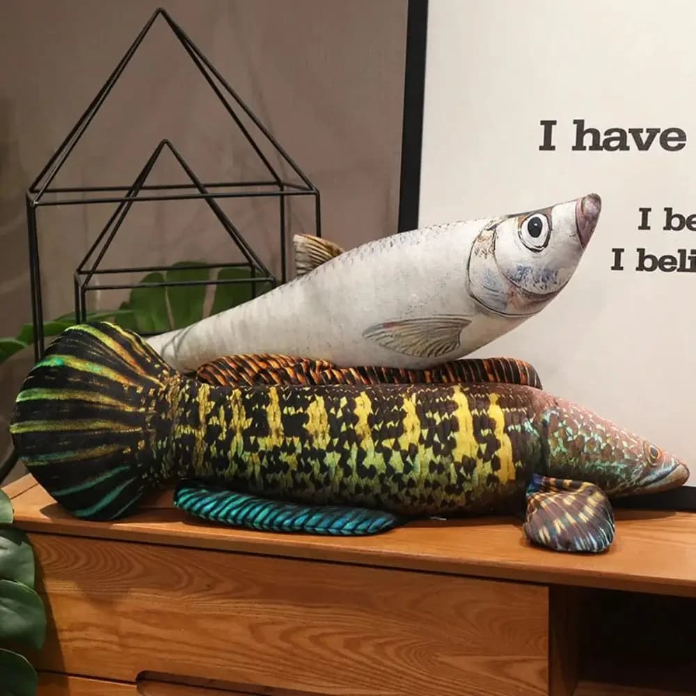 Cuscino Peluche a Forma di Pesce Spigola, Giocattolo Morbido in Cotone PP, Pupazzo Anime a Forma di Pesce, Decorazione per la Casa