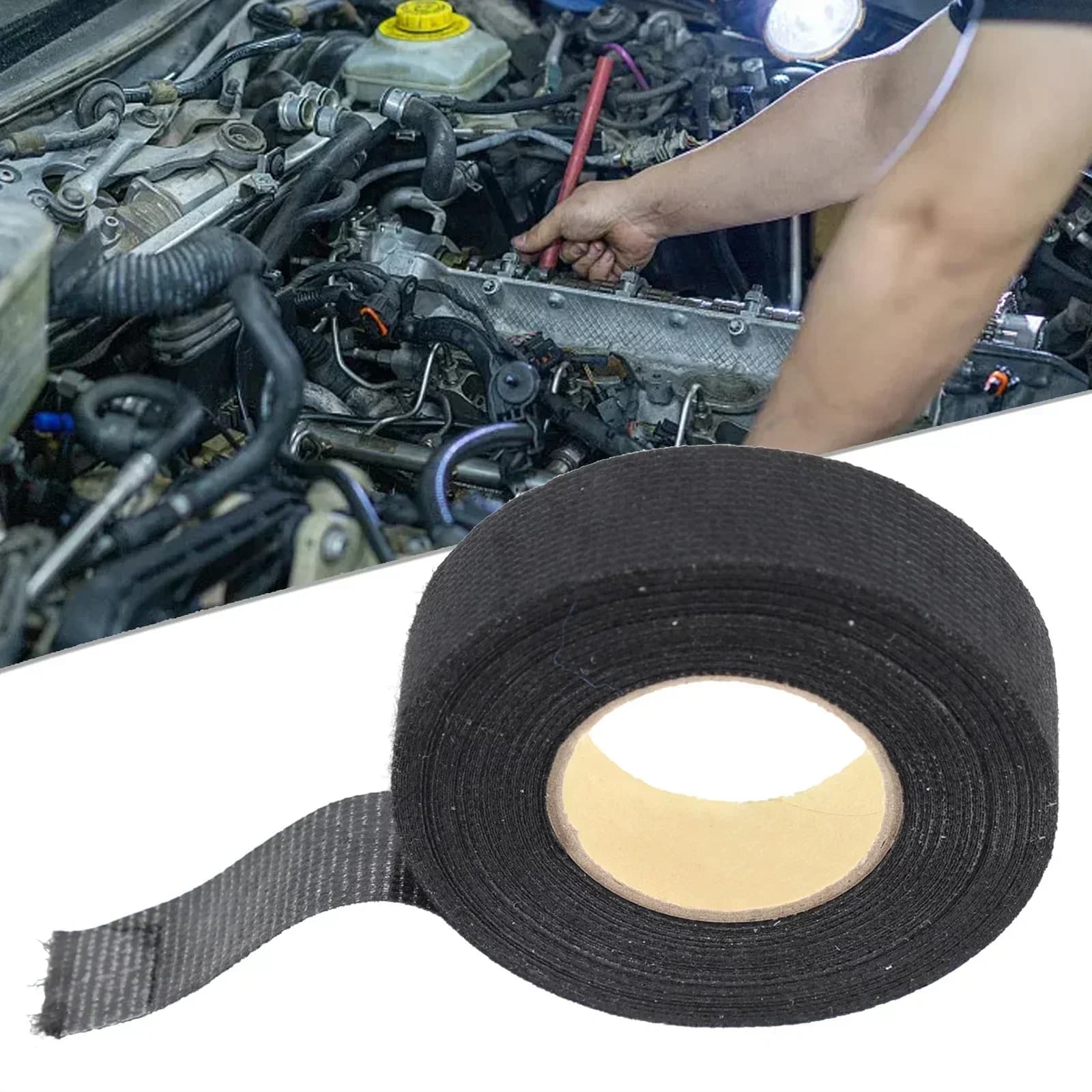 Electric Insulating Tape Heat Resistant, Wiring Tape 9/19/25MM, Auto Cable Protection, Waterproof Tape