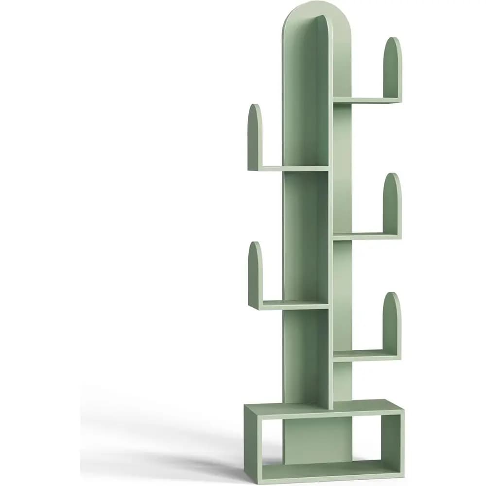 Scaffale in Legno a 5 Ripiani, 50 Pollici di Altezza, per Libri e Film, Organizzatore Salvaspazio per Soggiorno, Camera da Letto, Ufficio Domestico (M)