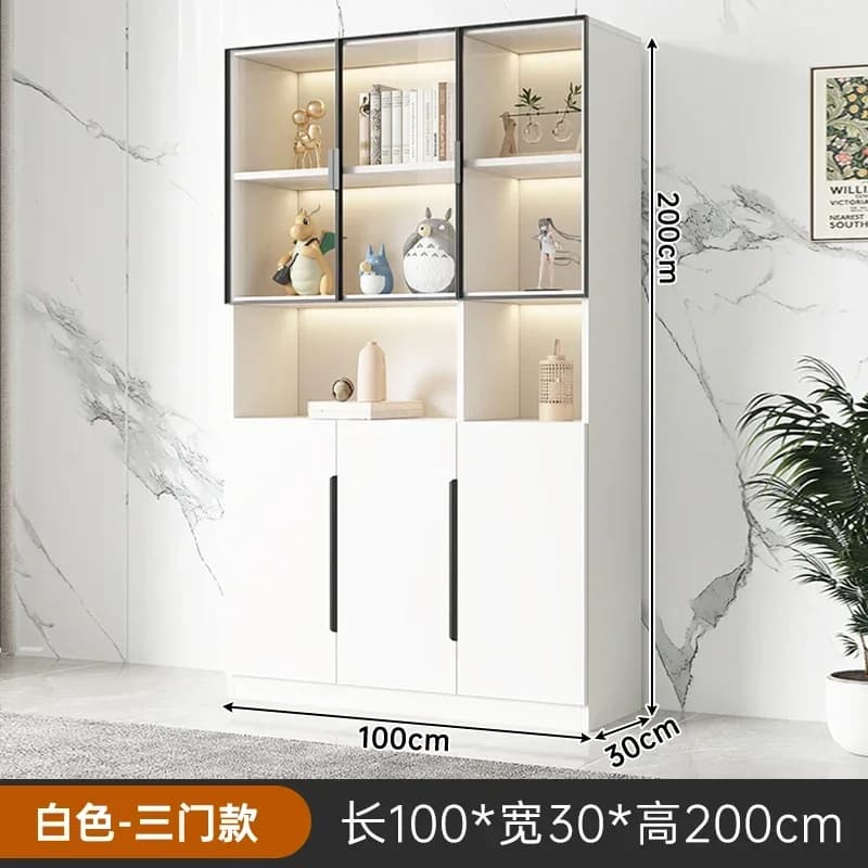 Vetrina Armadi in vetro per soggiorno Armadietto buffet in noce Accessori per vino bianco Armadio portaoggetti per cantina in legno
