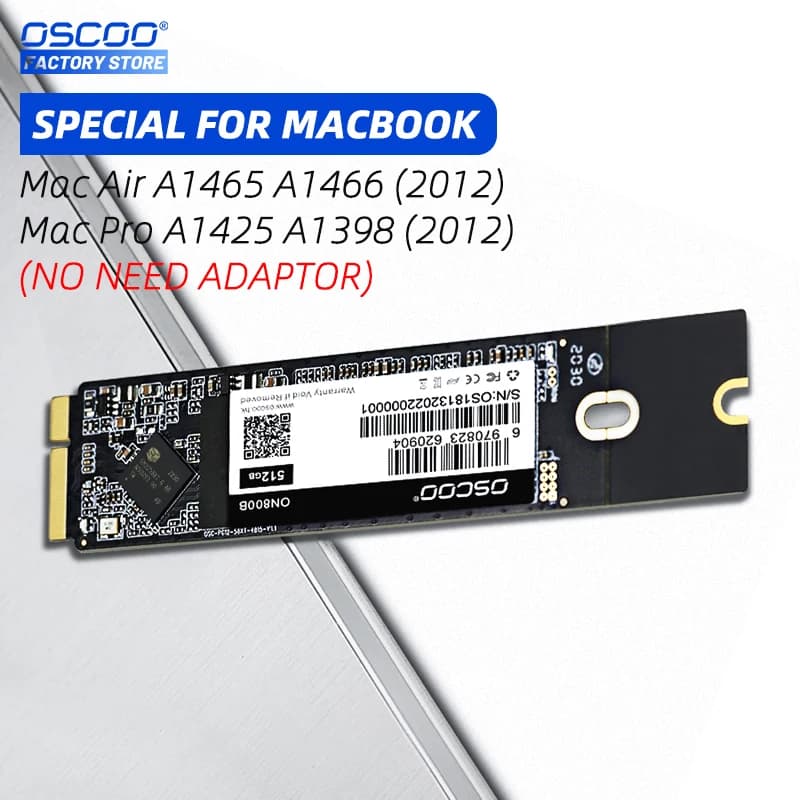 OSCOO 256GB 512GB 1TB M2 2280 SATA SSD Per Il 2013 2012 Macbook Pro A1398 A1425 Macbook Air A1465 1466 DISCO DURO Unità a stato solido