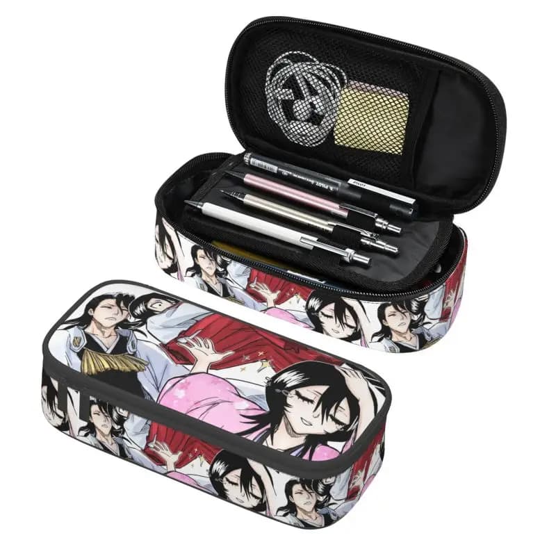 Astuccio per matite Bleach Anime per ragazzo e ragazza, borsa porta penne di grandi dimensioni, accessori scolastici