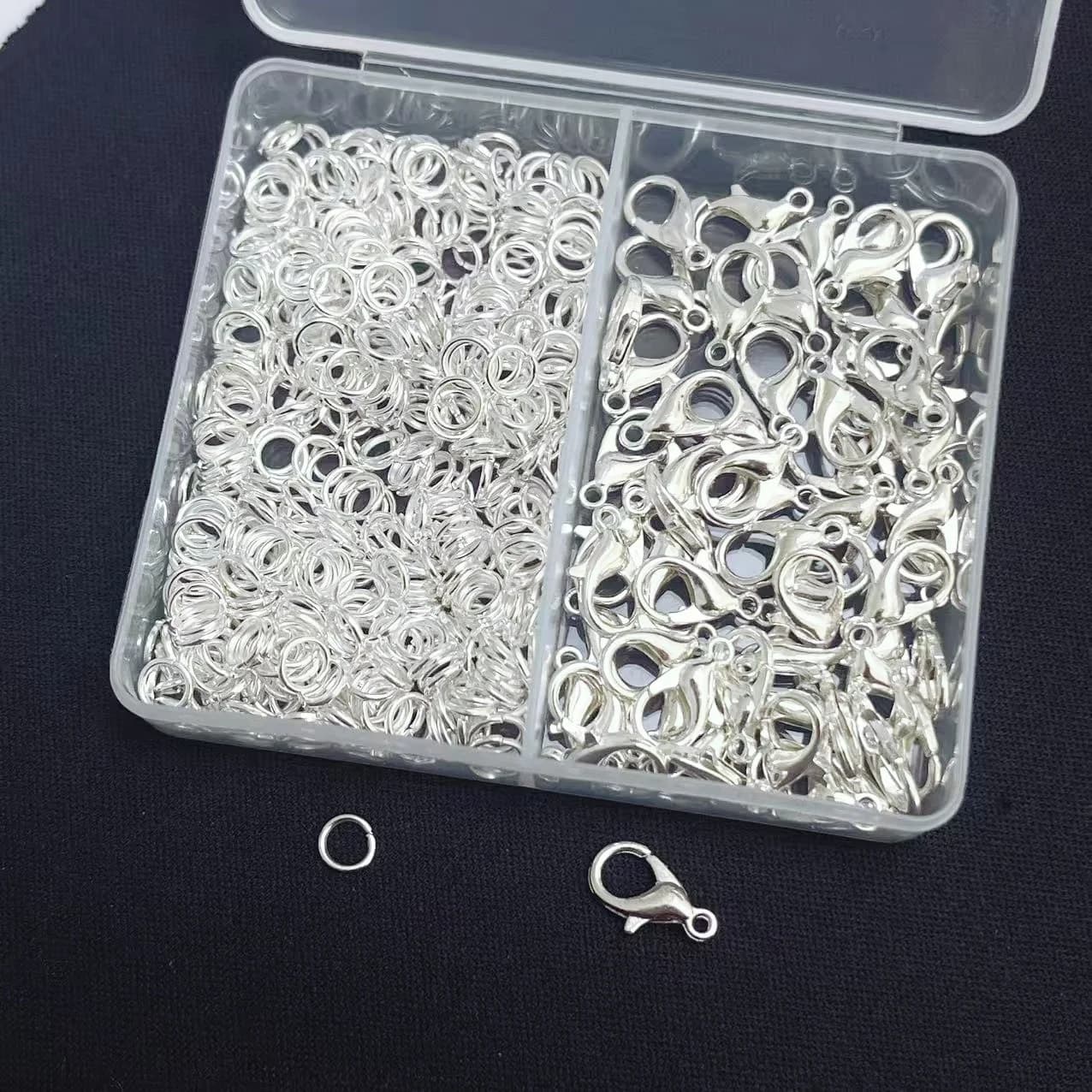 150 pz/scatola Colore Argento Aragosta Catenacci E Anelli Aperti Bracciali Collane Connettore Gioielli FAI DA TE Che Fanno Accessori Kit di Forniture