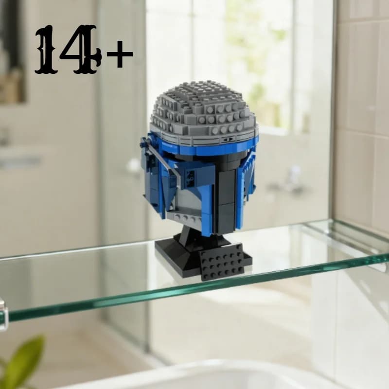 Set di blocchi di costruzione modello casco da battaglia compatibili con particelle Legoed adatte per regali di Natale 75408