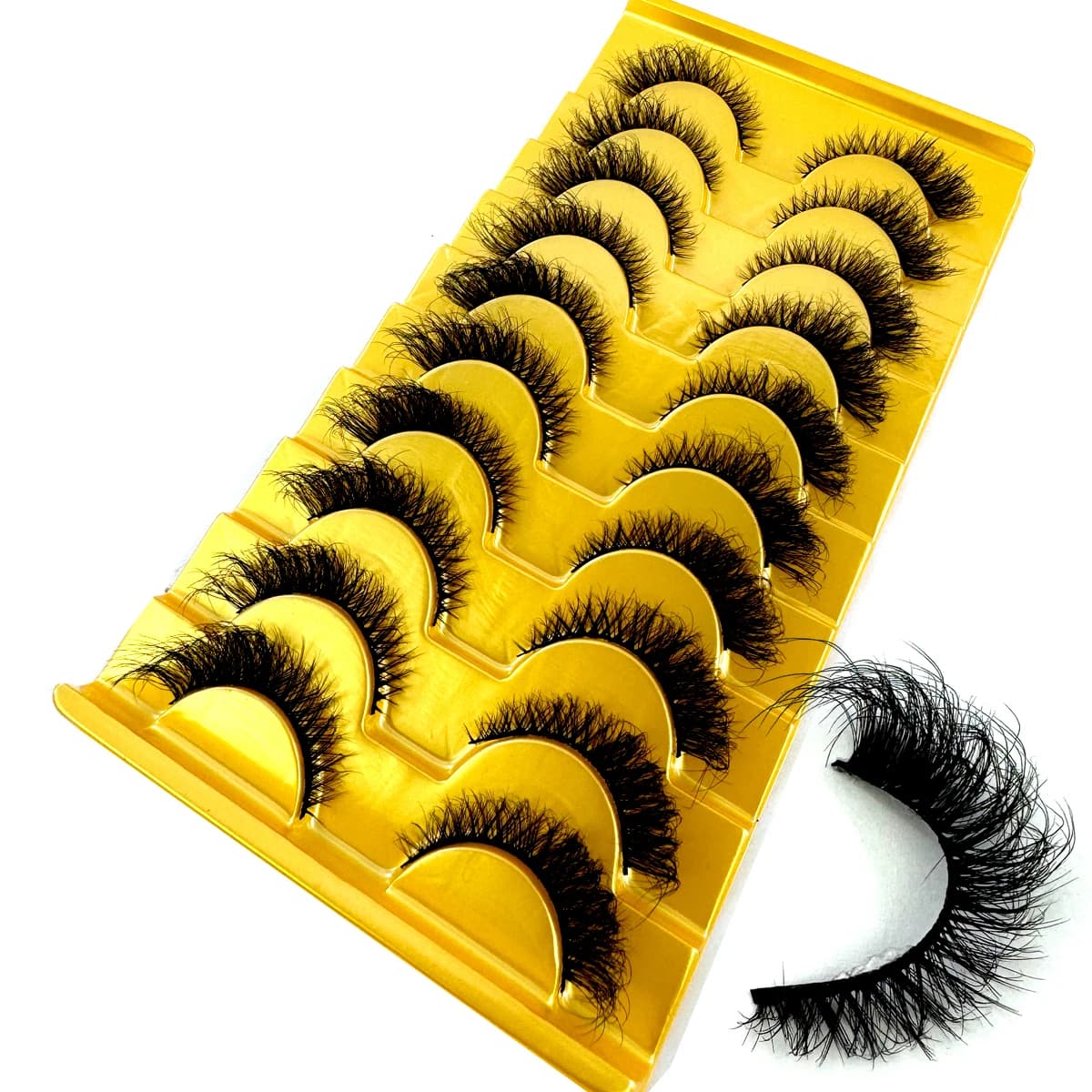 10 pairs of long lashes in 3D mink, short soft lashes, tool for make-up of handmade fake lashes, extender of eyelashes