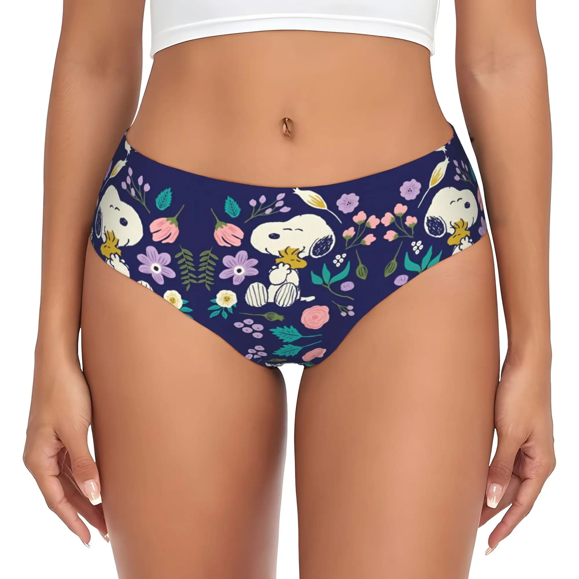 Custom Womens S-snoopies Panties Breathable Manga Briefs Underwear