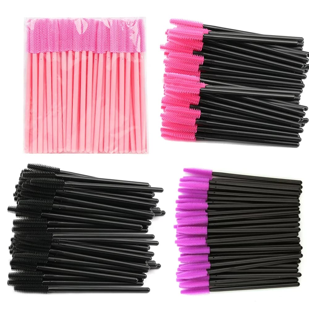 50PCS Eyelash Brush Silicone Gel Eyelashes Brushes Mascara Wands Applicator Spoolers Lashes Cosmetic Brushes Makeup Tools makeup