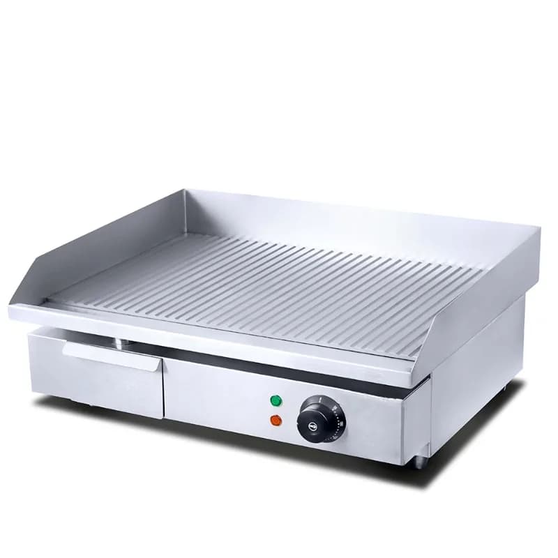 Barbecue con piastra riscaldante per hamburger con controllo della temperatura elettrico da tavolo commerciale per interni in acciaio inossidabile all'ingrosso