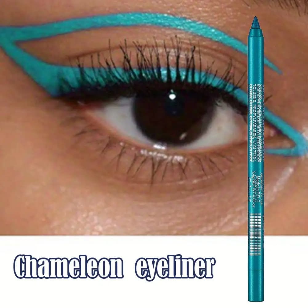 Matita Gel Eyeliner Effetto Camaleonte, Ombretto Lucido, Matita Glitter Oro Verde Perla, Trucco Occhi Silkworm X6E8